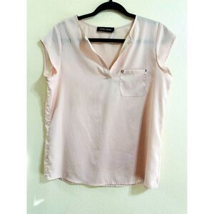 Ivanka Trump Women's V-Neck Camisole Top Cap Sleeves Size S Blush Pink